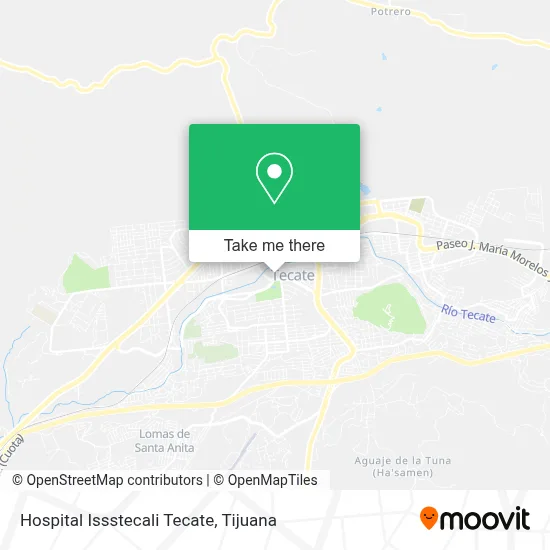 Hospital Issstecali Tecate map