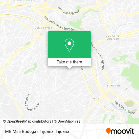 MB Mini Bodegas Tijuana map