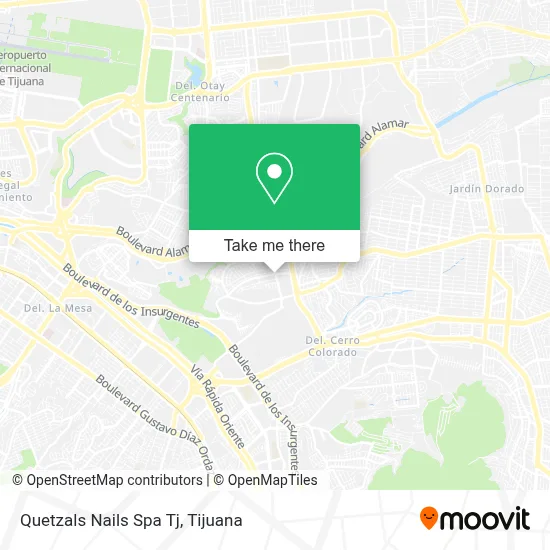 Quetzals Nails Spa Tj map
