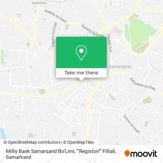 Milliy Bank Samarqand Bo'Limi, ""Registon"" Filliali map