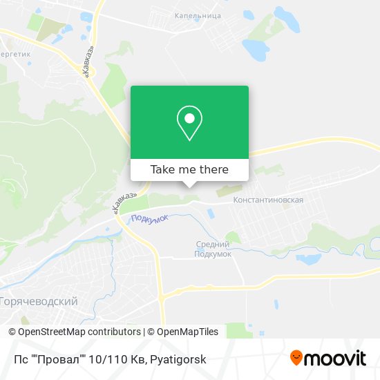 Пс ""Провал"" 10/110 Кв map