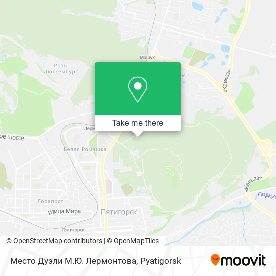 Место Дуэли М.Ю. Лермонтова map