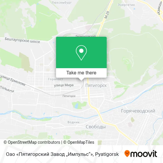 Оао «Пятигорский Завод „Импульс“» map