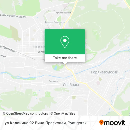 ул Калинина 92 Вина Прасковеи map