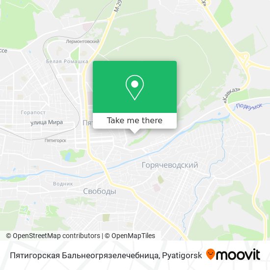 Пятигорская Бальнеогрязелечебница map