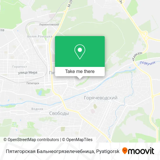 Пятигорская Бальнеогрязелечебница map