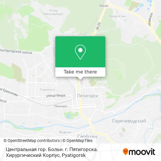 Центральная гор. Больн. г. Пятигорска. Хирургический Корпус map