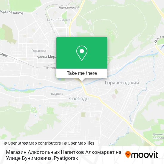 Магазин Алкогольных Напитков Алкомаркет на Улице Бунимовича map