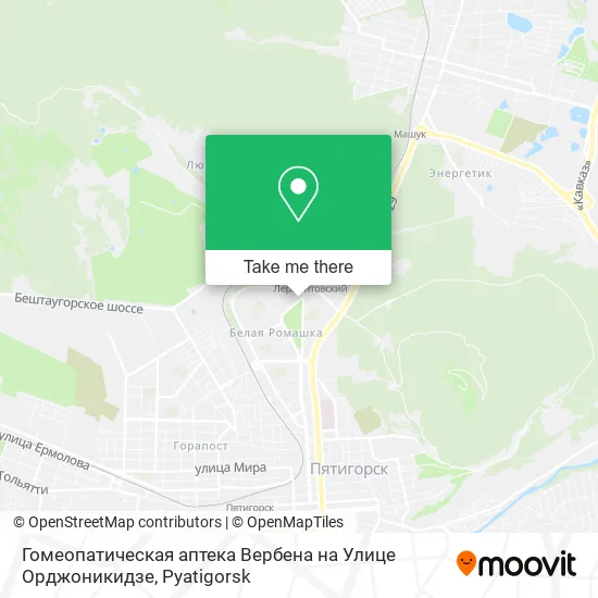 Гомеопатическая аптека Вербена на Улице Орджоникидзе map