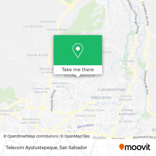 Mapa de Telecom Ayutuxtepeque