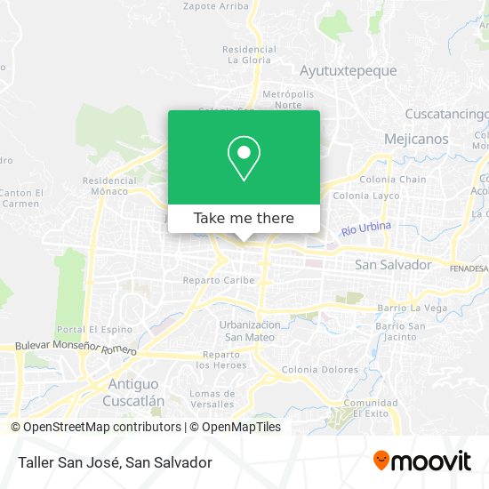 Taller San José map