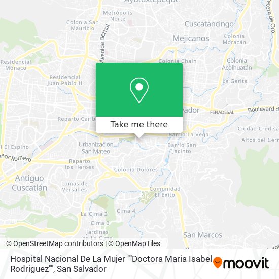 Hospital Nacional De La Mujer ""Doctora Maria Isabel Rodriguez"" map