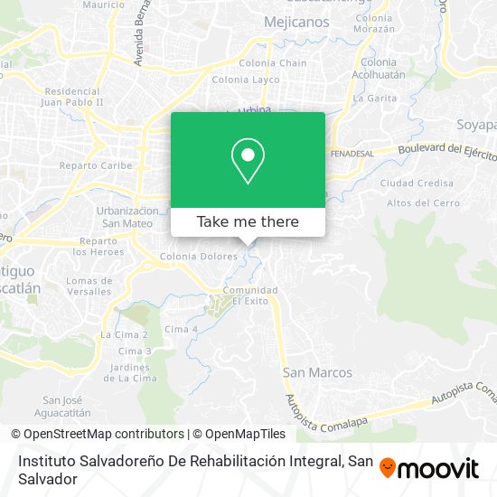 Mapa de Instituto Salvadoreño De Rehabilitación Integral