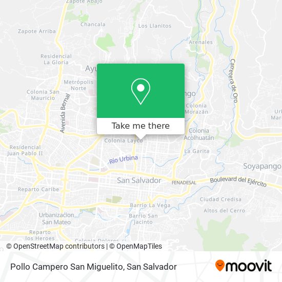 Mapa de Pollo Campero San Miguelito