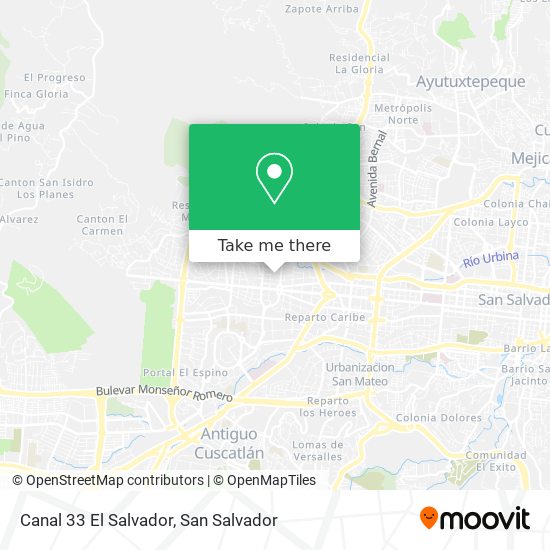 Canal 33 El Salvador map