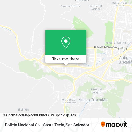 Mapa de Policía Nacional Civil Santa Tecla