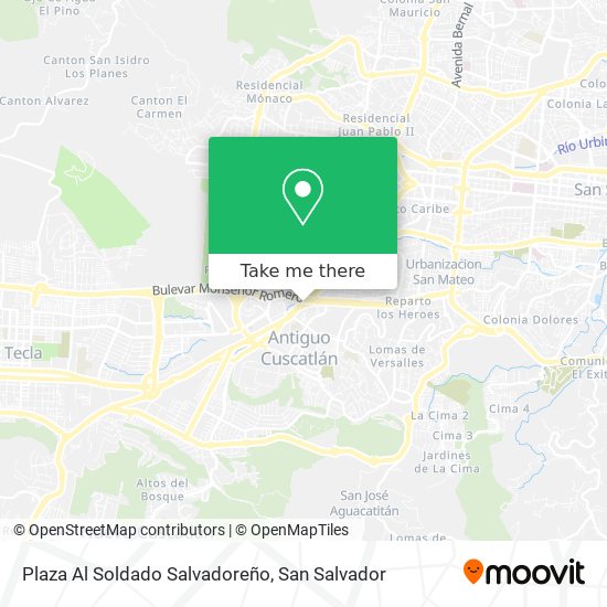 Mapa de Plaza Al Soldado Salvadoreño