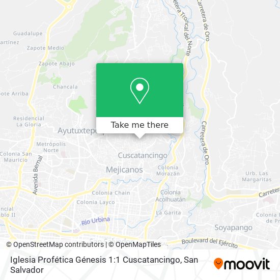 Iglesia Profética Génesis 1:1 Cuscatancingo map