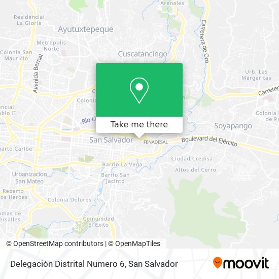 Mapa de Delegación Distrital Numero 6