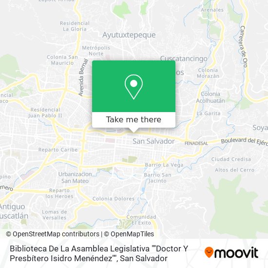 Biblioteca De La Asamblea Legislativa ""Doctor Y Presbítero Isidro Menéndez"" map