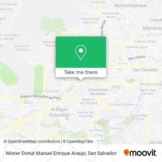 How to get to Mister Donut Manuel Enrique Araujo in San Salvador by Bus?