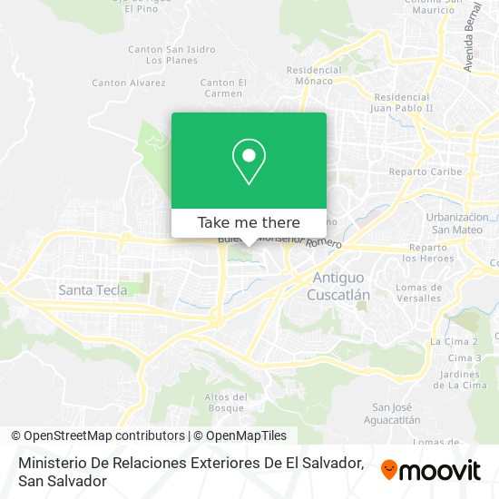 Ministerio De Relaciones Exteriores De El Salvador map