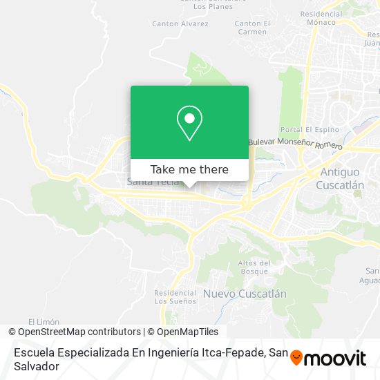 Mapa de Escuela Especializada En Ingeniería Itca-Fepade