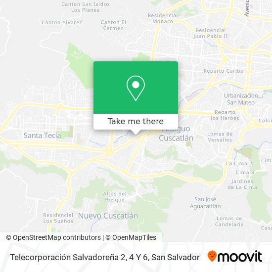 Mapa de Telecorporación Salvadoreña 2, 4 Y 6