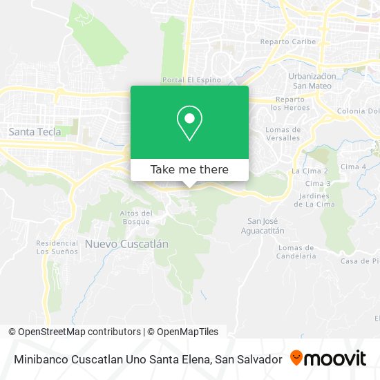 Minibanco Cuscatlan Uno Santa Elena map