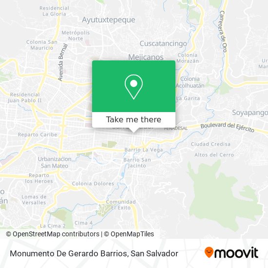 Monumento De Gerardo Barrios map