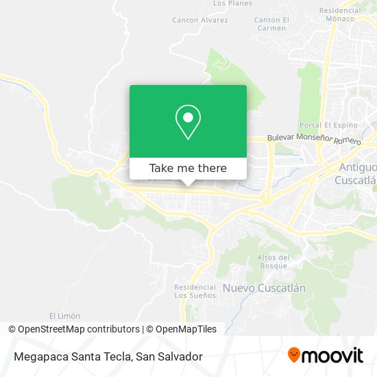 Megapaca Santa Tecla map