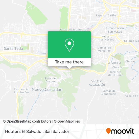 Hooters El Salvador map