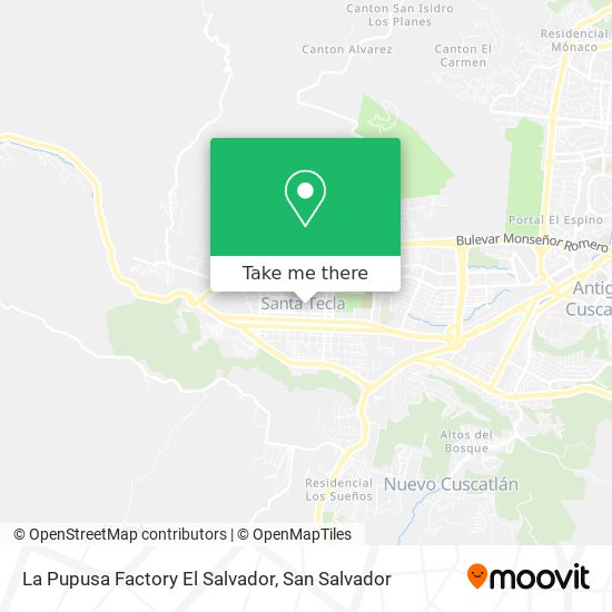 Mapa de La Pupusa Factory El Salvador