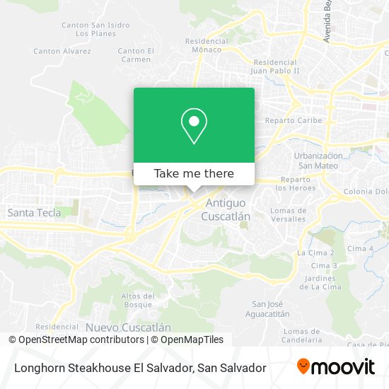 Longhorn Steakhouse El Salvador map