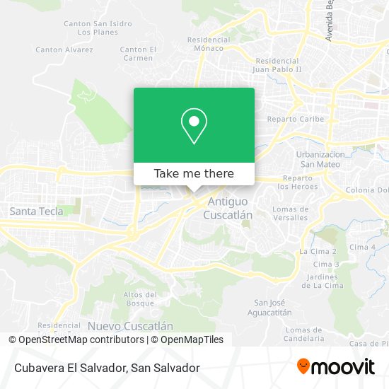 Mapa de Cubavera El Salvador