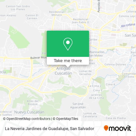 La Neveria Jardines de Guadalupe map
