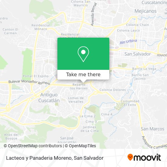 Mapa de Lacteos y Panaderia Moreno