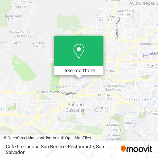 Mapa de Café La Casona San Benito - Restaurante