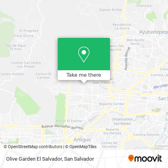 Mapa de Olive Garden El Salvador