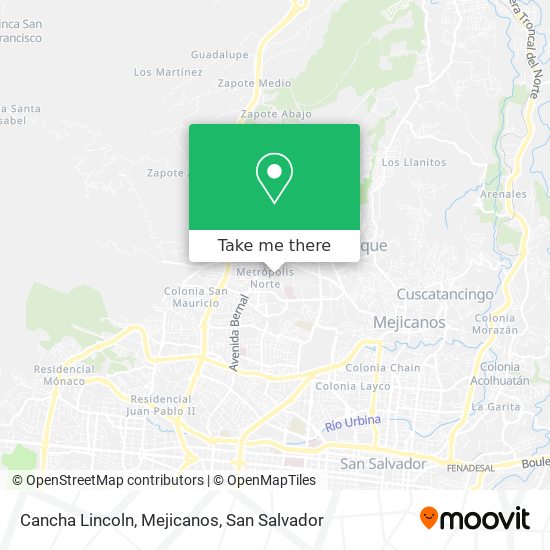 Cancha Lincoln, Mejicanos map