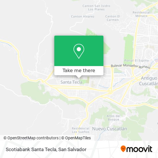 Scotiabank Santa Tecla map