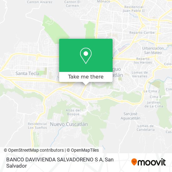 BANCO DAVIVIENDA SALVADORENO S A map