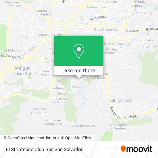 How to get to El Striptease Club Bar in San Salvador by Bus?