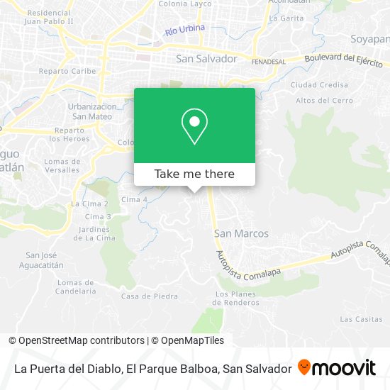 La Puerta del Diablo, El Parque Balboa map