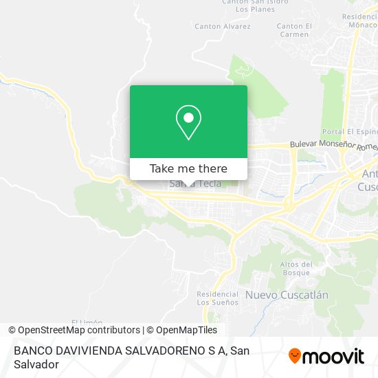 BANCO DAVIVIENDA SALVADORENO S A map