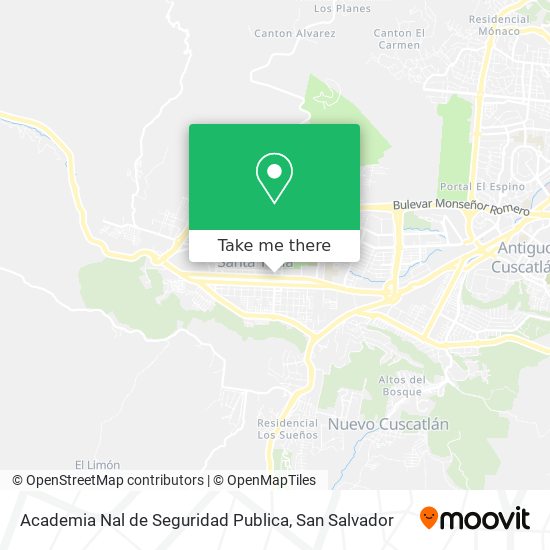 Academia Nal de Seguridad Publica map