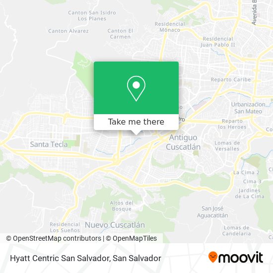 Mapa de Hyatt Centric San Salvador