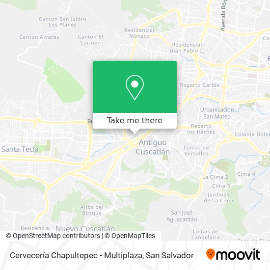 Mapa de Cervecería Chapultepec - Multiplaza