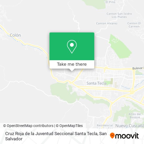 Cruz Roja de la Juventud Seccional Santa Tecla map