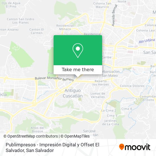 Publimpresos - Impresión Digital y Offset El Salvador map